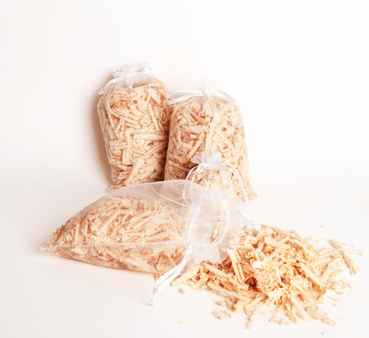 3 sacchetti organza con fiocchi di cirmolo