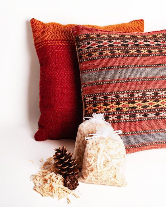 3 sacchetti organza con fiocchi di cirmolo